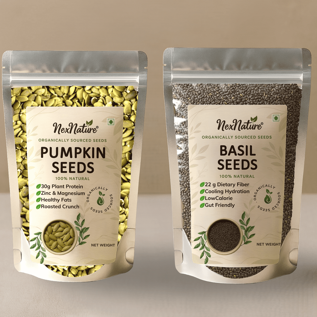 pumpkin seeds and basil seeds combo