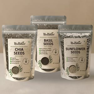 Chia Seeds, Basil Seeds and Sunflower Seeds Combo