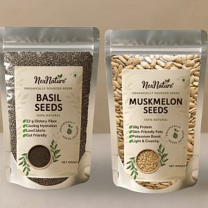 Basil Seeds and Muskmelon Seeds Combo